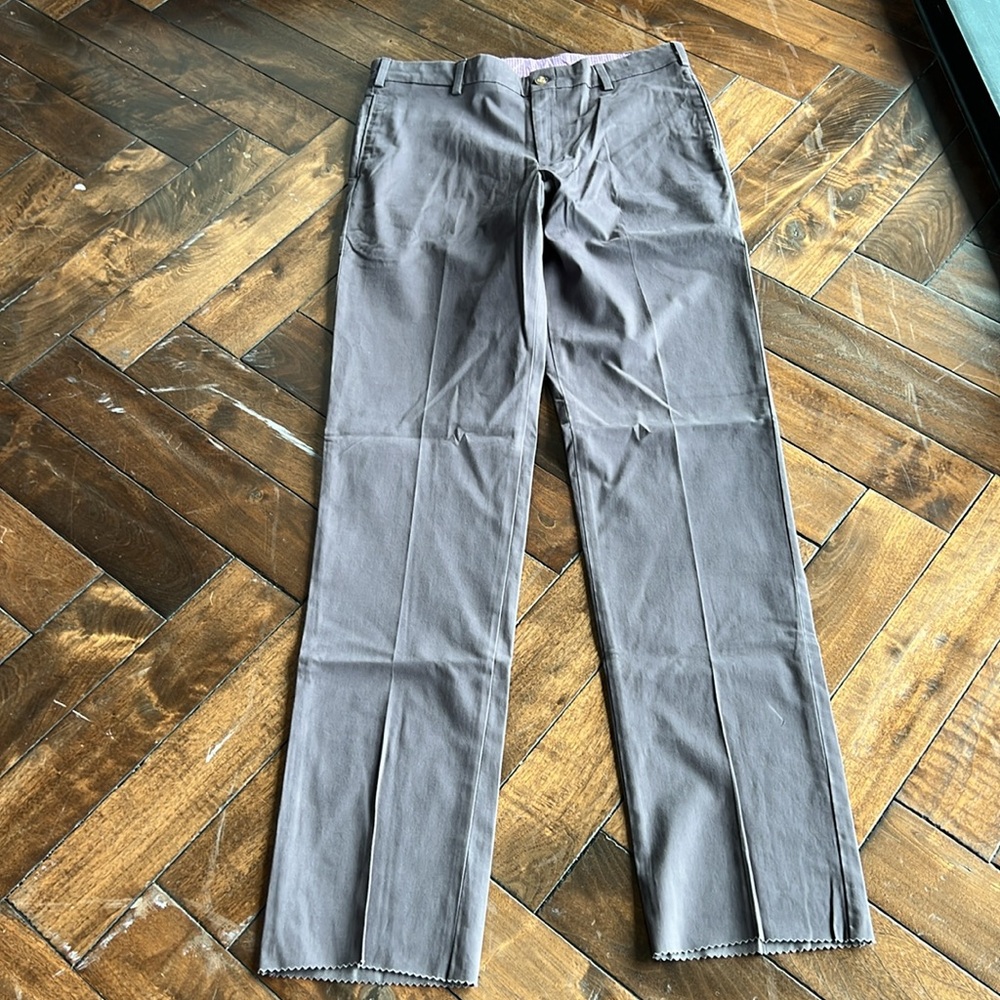 Frank’s made in USA 🇺🇸 steel grey trim fit plain front long inseam trouser